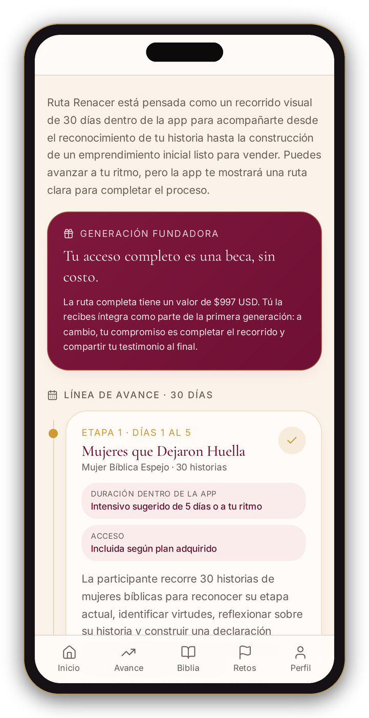 La app Renacer Hoy en el celular